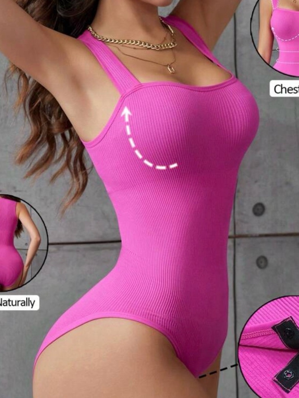 Ribbed Hot Pink Bodysuit - contouring and shaping